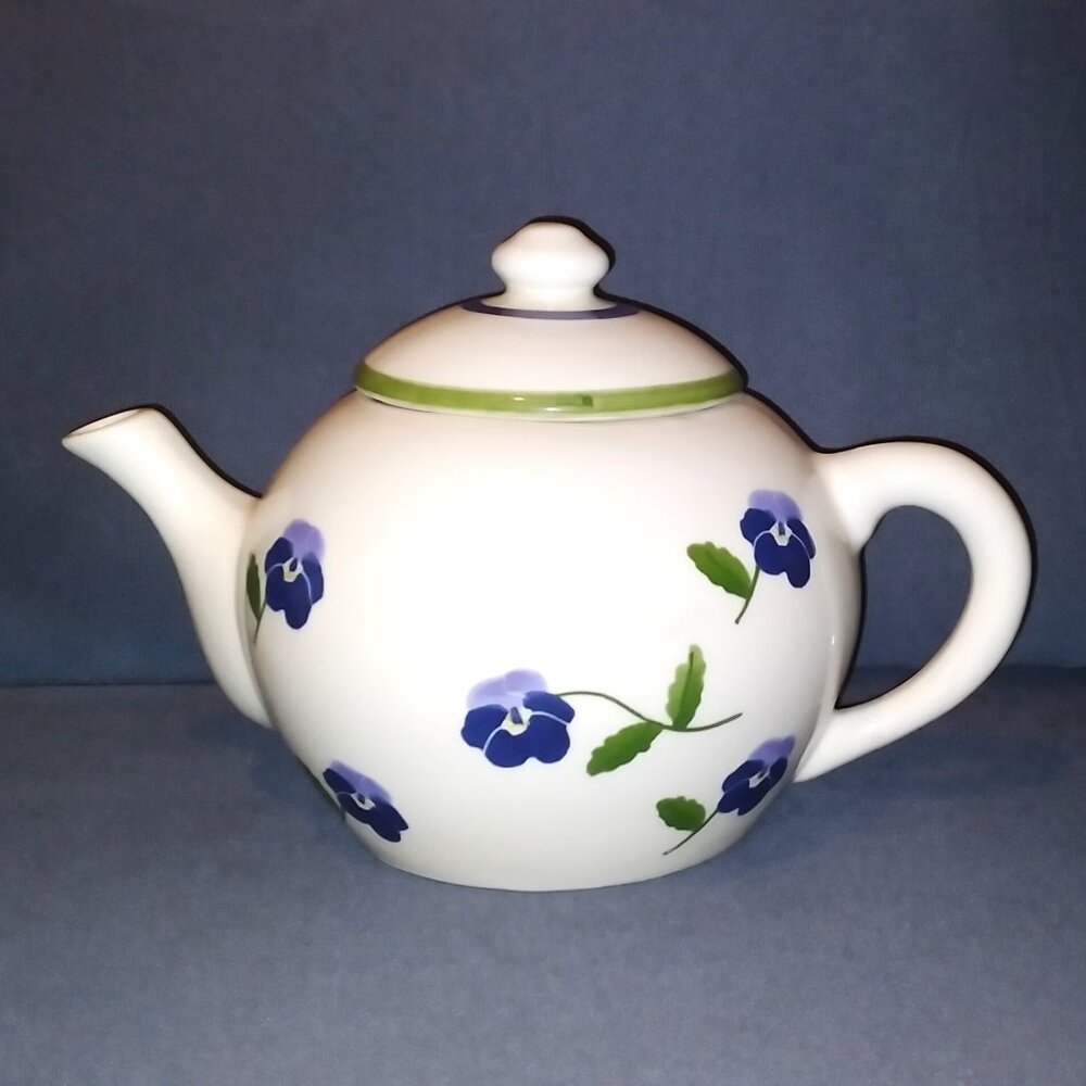 Vintage Hartstone Pottery Purple Viola Teapot
